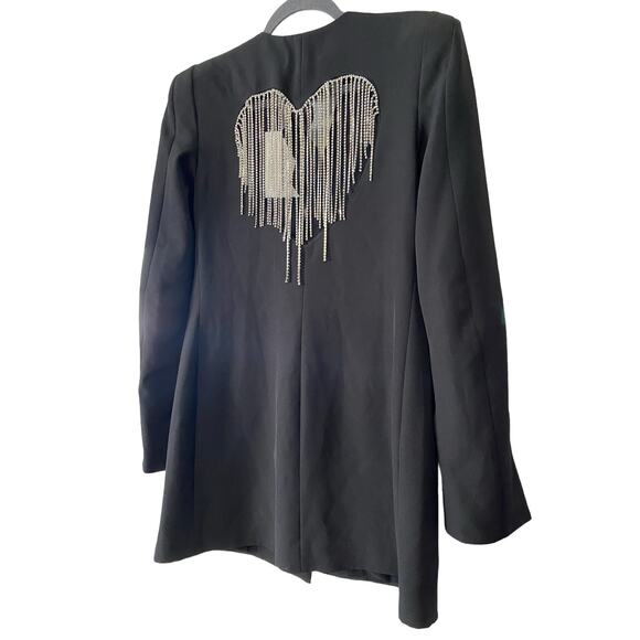 Valentina Shah Western Cowboy Dixie Dress Heart Rhinestones Fringe Blazer Size 6 - Picture 12 of 15